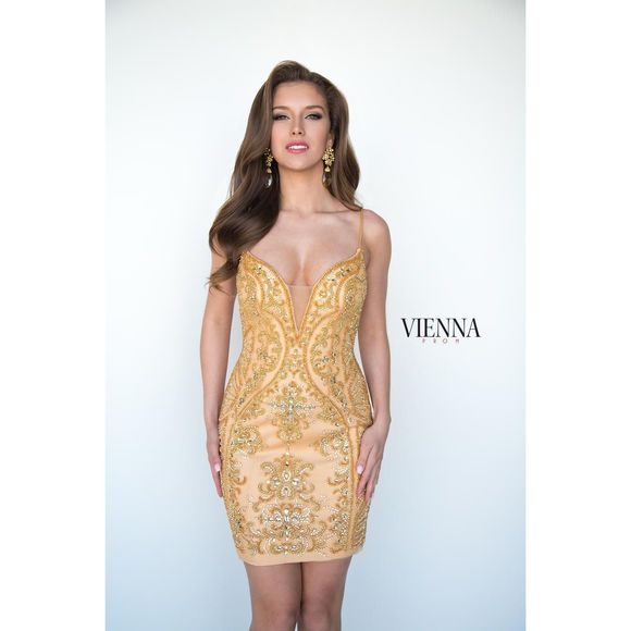 Gold Vienna Size 8 Cocktail dress - Picture 1 of 2